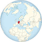 Map showing Germany in an orthographic projection