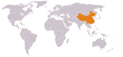 Map indicating locations of Cuba and China