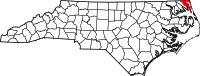 Map of North Carolina highlighting كوريتوك
