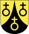 Three globi crucigeri in the coat of arms of Maschwanden in Switzerland