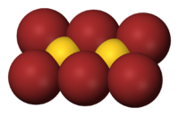 Space-filling model of gold(III) bromide