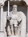 Statue of El Cid included in the 14th century-15th century "Santa María" gateway, Burgos.