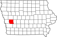 Map of Iowa highlighting