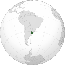 موقع  أوروغواي  (dark green) in أمريكا الجنوبية