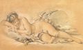 jeune femme allongée