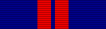 Dark blue ribbon with two red stripes close to the center