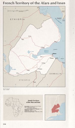 Location of French Territory of the Afars and the Issas