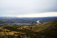 Lewiston ID and Clarkston WA city and rivers view 2006.jpg