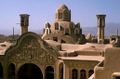 Borujerdi ha House, in central Iran. Built in 1857, it is an excellent example of ancient Persian desert architecture. The two tall windcatchers cool the andaruni (courtyard) of the house.