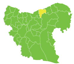 موقع ناحية غندورة في محافظة حلب.