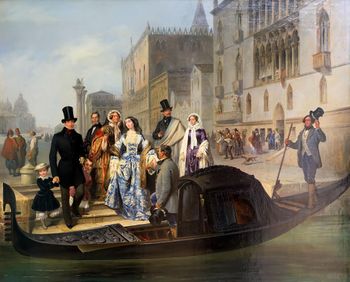 عائلة تولستوي في البندقية، 1855.