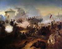 Défense héroïque du capitaine Lelièvre à Mazagran by Jean-Adolphe Beaucé.jpg