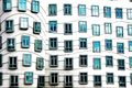 close up on windows of the Dancing House in prague
