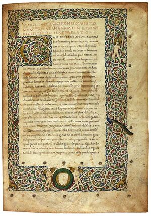 Cicero - Tusculanae Disputationes illuminated manuscript.jpg