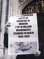 British protestor in central London calls for a British Holodomor remembrance day