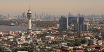 Samut Prakarn, background is Bangkok