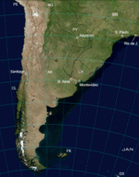Satellite images of the Southern Cone month by month.