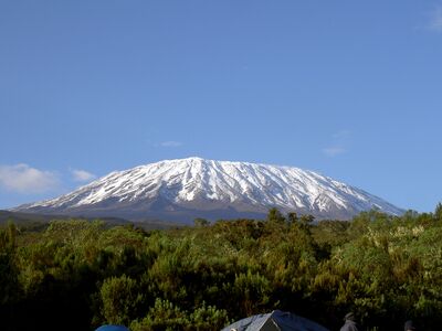 The summit of Kilimanjaro is the highest point of Tanzania and Africa.