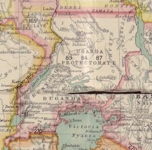 خريطة محمية أوغندا في 1906