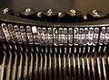 Types in a 1920s typewriter