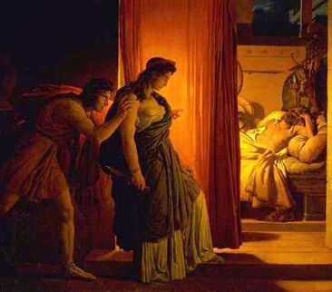 Clytemnestra Hesitating Before Striking Agamemnon (1817) Louvre Museum