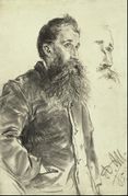 رجل ملتحي ويده بجيبه، 1885.