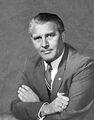 Wernher von Braun, who co-developed the V-2 rocket, the first artificial object to travel into space. Described by others as the "father of space travel",[90] the "father of rocket science",[91] or the "father of the American lunar program".[92]
