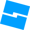 Two blue polygons with a gap in between them.