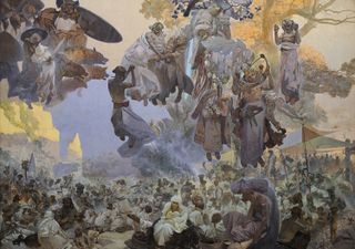 Mucha's الملحمة السلاڤية cycle No.2: The Celebration of Svantovít (1912)