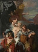 ميركوري يأمر كاليپسو بإطلاق سراح أوليس رسم گرارد دى ليريس (1676-1682).