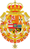 Escudo de Felipe V de España Toisón y Espiritu Santo Leones de gules.svg