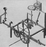 Optical-grinding engine model (1822), drawn in 30° isometric perspective[5]