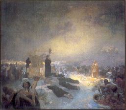 Mucha's الملحمة السلاڤية cycle No.11: After the Battle of Vítkov (1916)