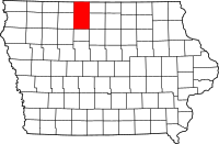 Map of Iowa highlighting