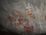 Cave painting depicting mammoths