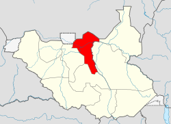 الموقع في جنوب السودان.