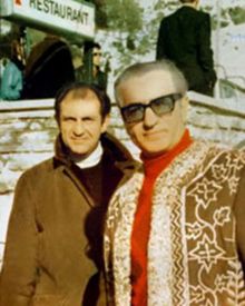 أردشیر زاهدی في معية شاه إیران في سانت موریتز.