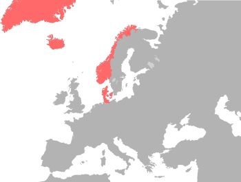 Map of Denmark–Norway, 1780ح. 1780