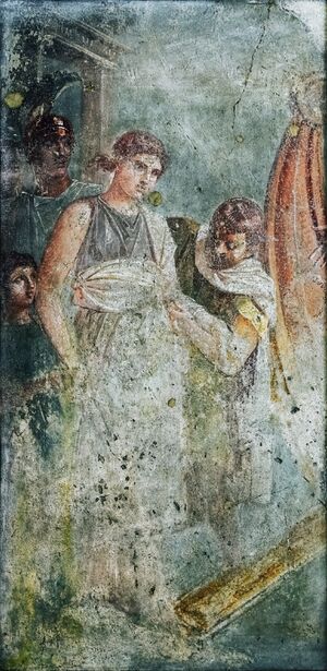 Helen of Sparta boards a ship for Troy fresco from the House of the Tragic Poet in Pompeii.jpg