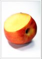 A sliced peach