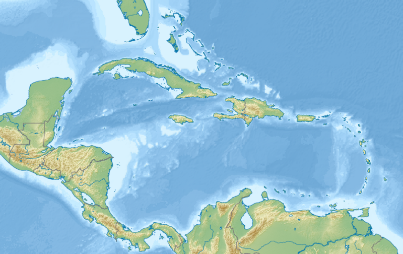 ملف:Relief Map of Caribbean.png