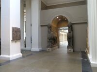 The British Museum – human-headed winged lion and bull from Nimrud, companion pieces in Metropolitan Museum of Art