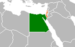 Map indicating locations of Egypt and Israel