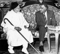 استقبال ادريس السنوسى ملك ليبيا بقصر الصفا لحضور مؤتمر الاسكندرية، 2 سبتمبر 1964