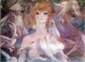 لوحة-الربيع ، رسمت عام 1957 بألوان زيتية على سيلوتكس - ارتفاعها 61 سم وطولها 81 سم - وهي من مجموعة معهد أدهم وانلي بالإسكندرية - يعبر الفنان عن الربيع بوجه حسناء يحيطها ويحلق حولها الحمام الأبيض.