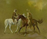 خيول في الصحراء.