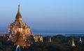 "One-face"-style Gawdawpalin Temple (left) and "four-face" Dhammayangyi Temple