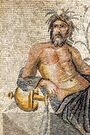 Mosaic of a reclining elderly river god
