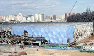 Beijing's National Aquatics Center for the 2008 Olympic games has a Weaire–Phelan structure.