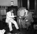 استقبال رئيس وزراء ليبيا مصطفى بن حليم 8 أكتوبر 1955